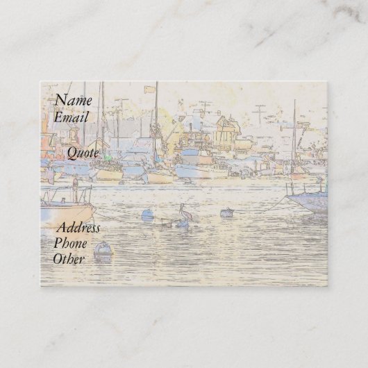 ペリカンの鳥のヨットのボート港の海の海 名刺 (正面)