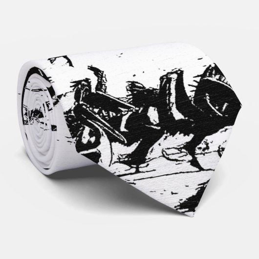 ペリカンの鳥の野性生物動物のビーチの海 ネクタイ (ロール)