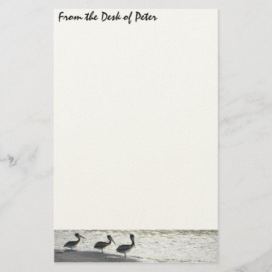 ペリカンの鳥の野性生物動物 便箋 (正面)