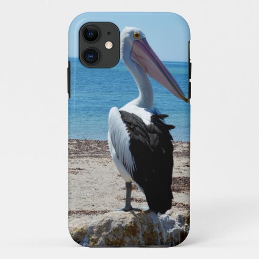ペリカンはビーチの岩の上に立っていた Case-Mate iPhoneケース (裏面)
