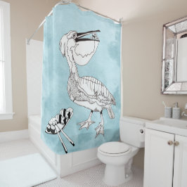 ペリカンは寿司が大好き シャワーカーテン