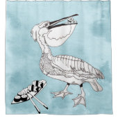 ペリカンは寿司が大好き シャワーカーテン (正面)