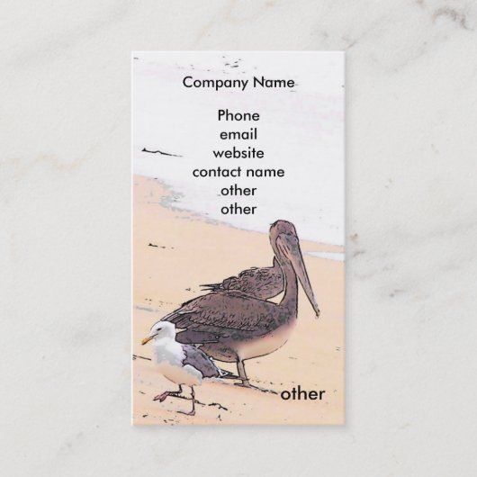 ペリカンまたはビーチバス。 カード (正面)