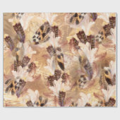 ペリカンまたはホークの羽毛パターン ラッピングペーパー (フラット)