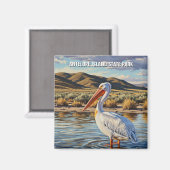 ペリカンインアンテロープアイランド州パークユタ マグネット (正面/裏面)