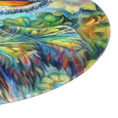 ペリカンインワンダーランドフローラグリーンブルーイエロー カッティングボード (角)