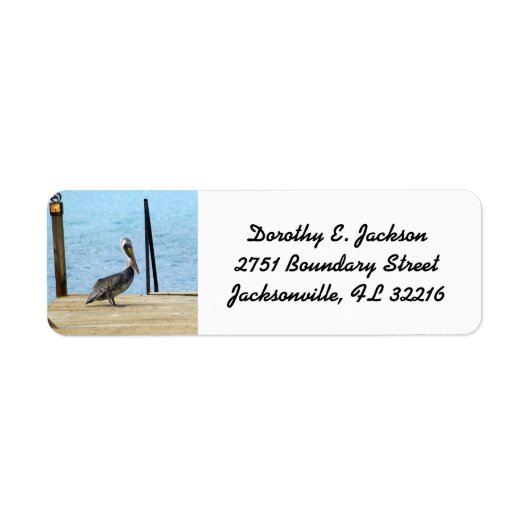 ペリカンオンザピアCuracao写真差出人住所 ラベル (正面)