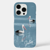 ペリカンカップルPaddling Calm Blue Water追加の名前 Case-Mate iPhoneケース (裏面)