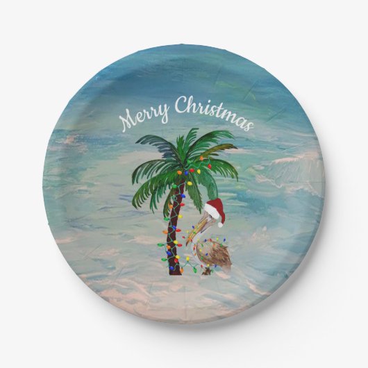 ペリカンクリスマスパーティーホリデーパーティー用品 ペーパープレート (正面)