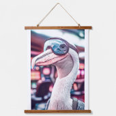 ペリカンケノゲームアナウンサー。着用マスク 吊り下げ型タペストリー (正面)