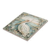 ペリカンシーバードアールヌーボーフェイクレリーフ、 浮き彫りミント タイル (側面)