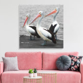 ペリカンシーバードミニマリストのカラーポップ・アートの写真 キャンバスプリント (インサイチュ (リビング))