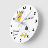 ペリカンデザイン パーソナライズされた ラウンド壁時計 (傾斜)