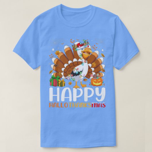 ペリカンバードラバーハロウィンクリスマスハッピーハロ Tシャツ (デザイン正面)