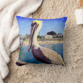 ペリカンバード海ビーチピアフォトモダンはっきりした クッション (ブランケット)