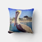 ペリカンバード海ビーチピアフォトモダンはっきりした クッション (正面)