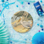 ペリカンビーチイラストレーション誕生日 ペーパープレート (パーティー)