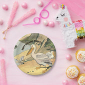 ペリカンビーチイラストレーション誕生日 ペーパープレート (パーティー)