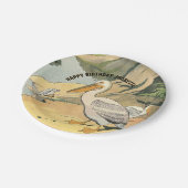 ペリカンビーチイラストレーション誕生日 ペーパープレート (アングル)