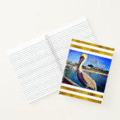 ペリカンビーチ金ゴールド白ストライプ色のが太陽に浸る ノートブック (内部)