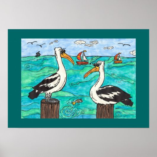 ペリカンプリント ポスター (正面)