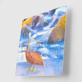 ペリカンプレイグラウンドコロナドビーチCA スクエア壁時計 (傾斜)