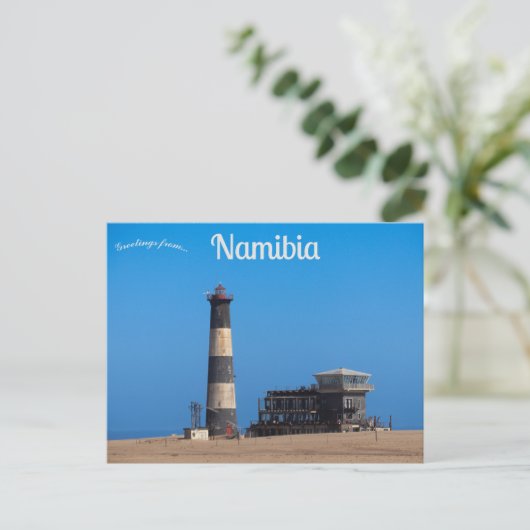 ペリカンポイントライトハウスウォルビスベイナミビア ポストカード (スタンド正面)