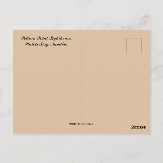 ペリカンポイントライトハウスウォルビスベイナミビア ポストカード (裏面)
