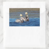 ペリカン対 長方形シール (バッグ)
