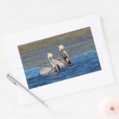 ペリカン対 長方形シール (封筒)