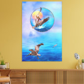 ペリカン島にキスした茶色のペリカン キャンバスプリント (インサイチュ (リビング))