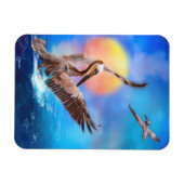 ペリカン島にキスした茶色のペリカン マグネット (横)