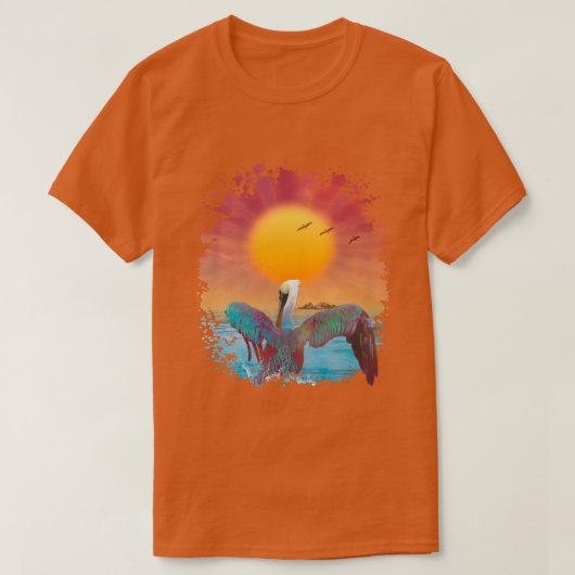ペリカン島の夕日 Tシャツ (デザイン正面)