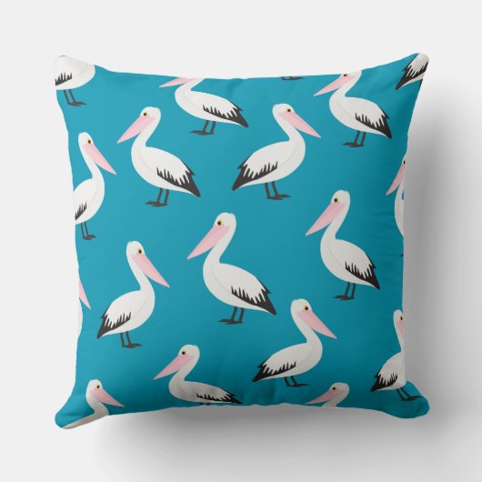 ペリカン模様 クッション (裏面)