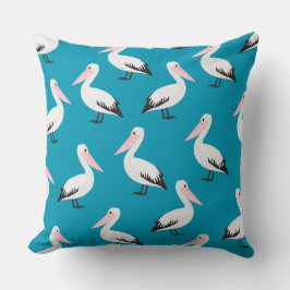 ペリカン模様 クッション