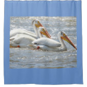 ペリカン自然写真ミシシッピ川ショー シャワーカーテン (正面)