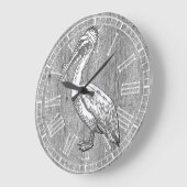 ペリカン風化木材 ラージ壁時計 (傾斜)
