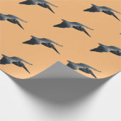 ペリカン飛んでいるラッピング紙 ラッピングペーパー (角)