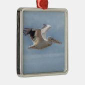 ペリカン飛行中 メタルオーナメント (右)