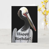 ペリカン鳥類野生動物ビーチ カード (黄色い花)