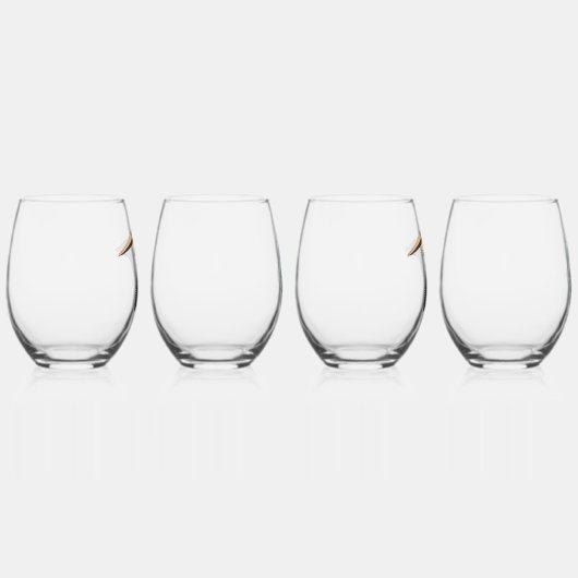 ペリカン&オイスターステレスワイングラス – 4セット ステムなしワイングラス (右)