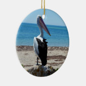 ペリカン・オン・ビーチ・ロック セラミックオーナメント (右)