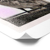 ペリカン – 着色/ブラックフレームプリント ポスター (角)