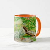 ペリカン、鳥、動物園の動物とコーヒーマグ マグカップ (正面右)