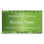 ペリドッエレガントドグリーンダマスク マグネット名刺 (正面)