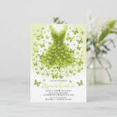 ペリドットクリスタルバタフライドレス ８月の誕生石 招待状 (スタンド正面)