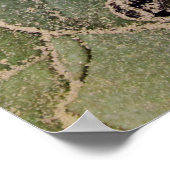 ペリドットグリーンブラック金ゴールドアゲート抽象芸術 ポスター (角)