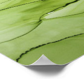 ペリドットグリーン抽象芸術 ポスター (角)