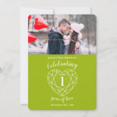 ペリドットハート1周年1年写真招待状 招待状 (正面)