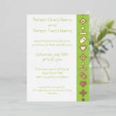 ペリドット箔でのマルチプレイヤーモード招待状 箔招待状 (立ち正面)